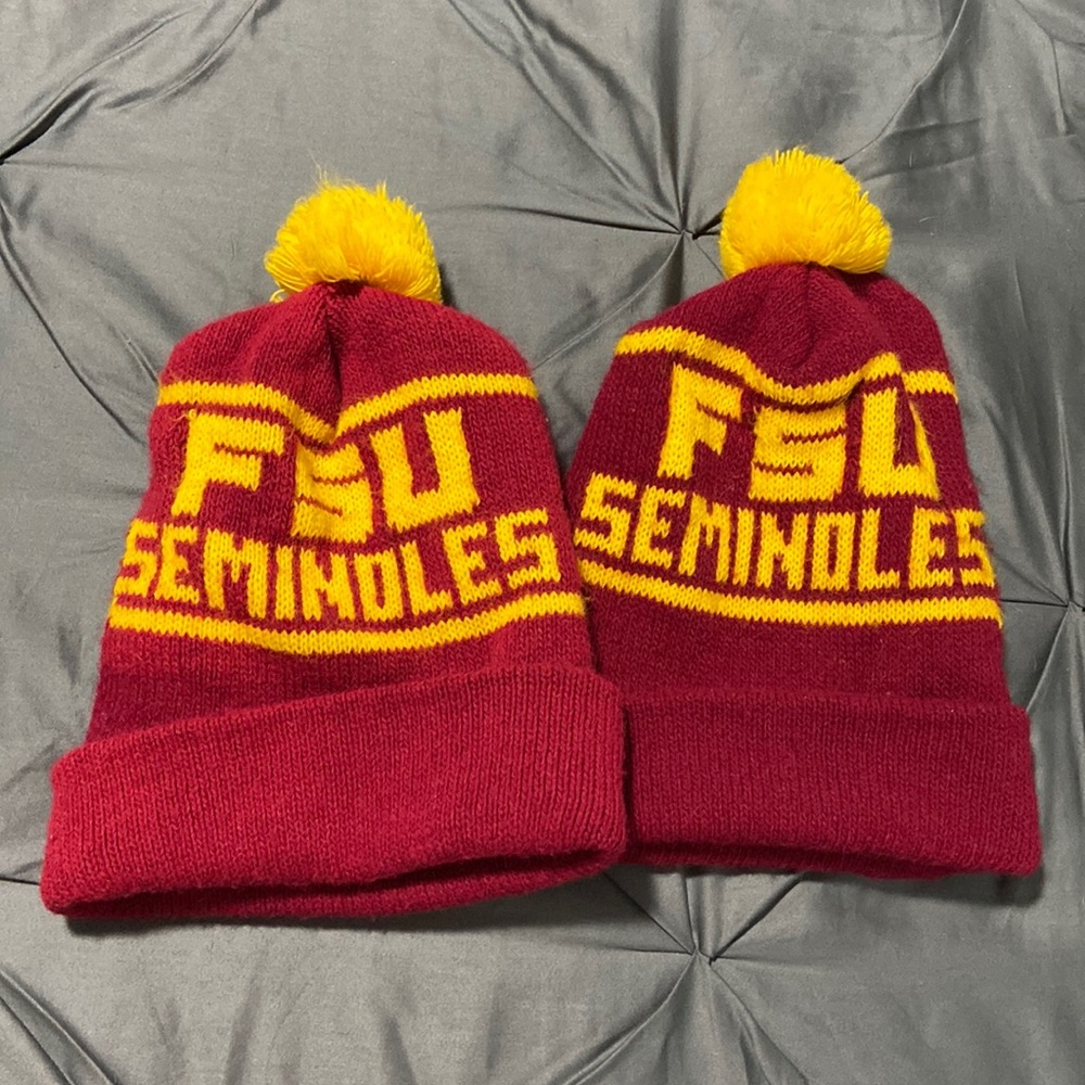 FSU knit hats (2). One is slightly darker than the other.